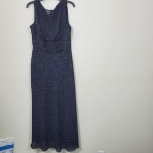 Positive Attitude Navy Polka Dot Maxi Dress, Size 12